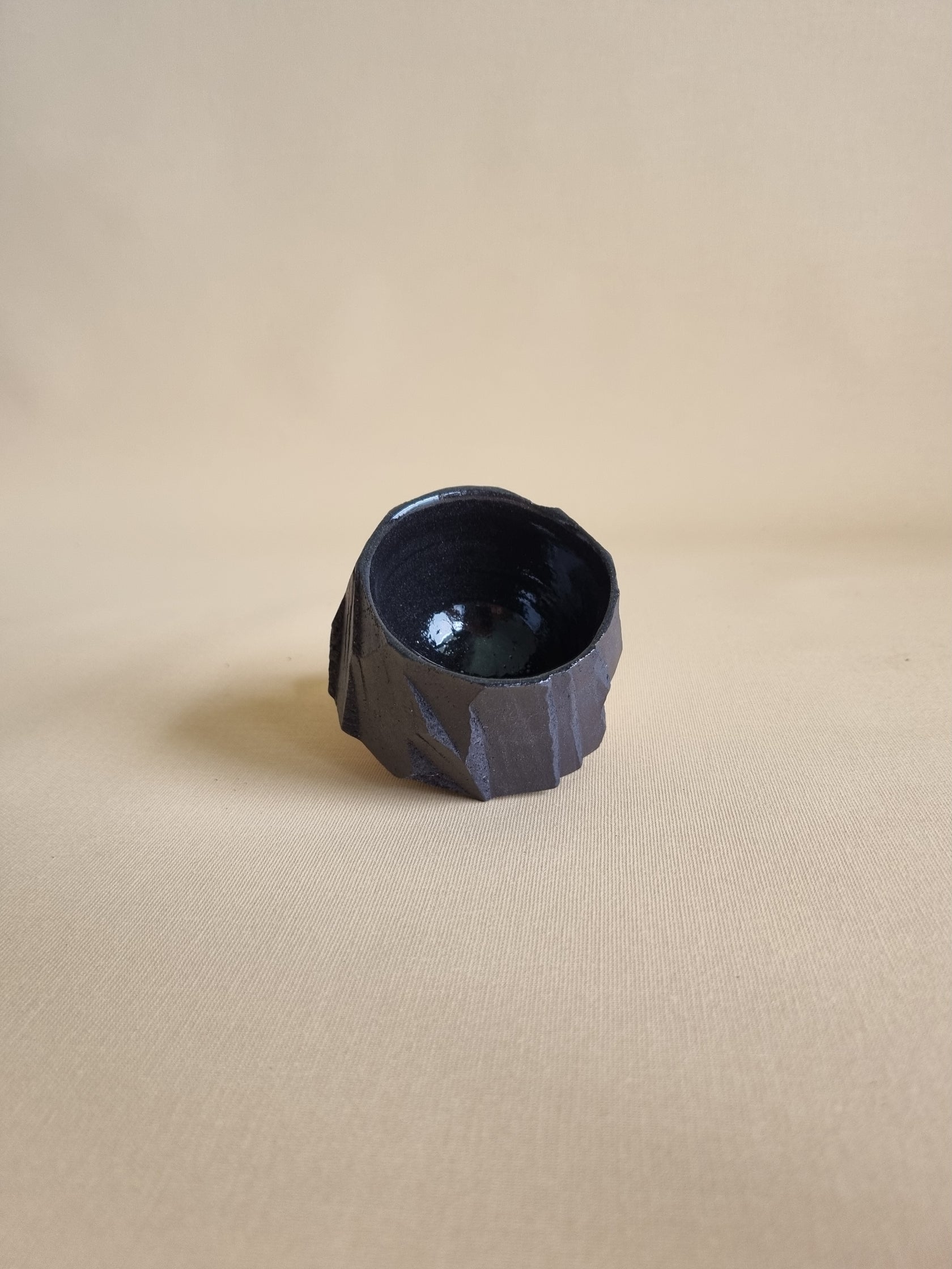 Kurinuki cup: Obsidian #10