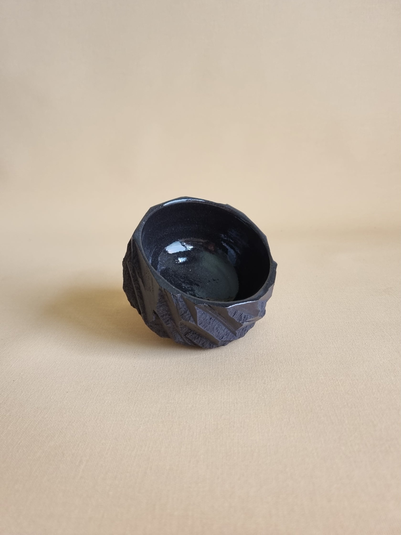 Kurinuki cup: Obsidian #12
