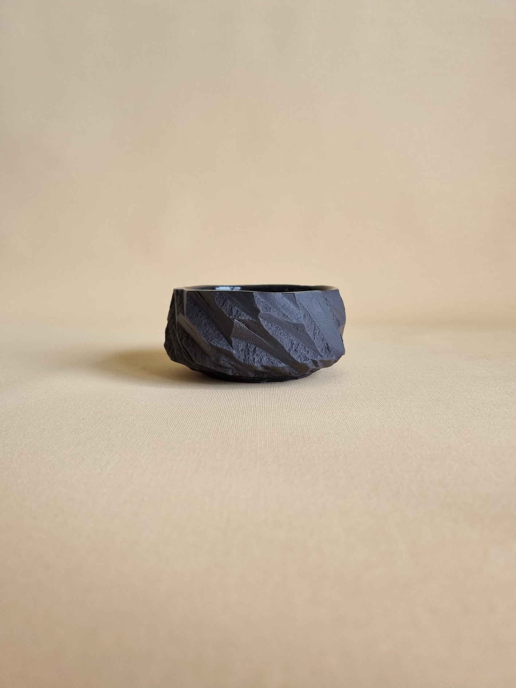 Kurinuki cup: Obsidian #12