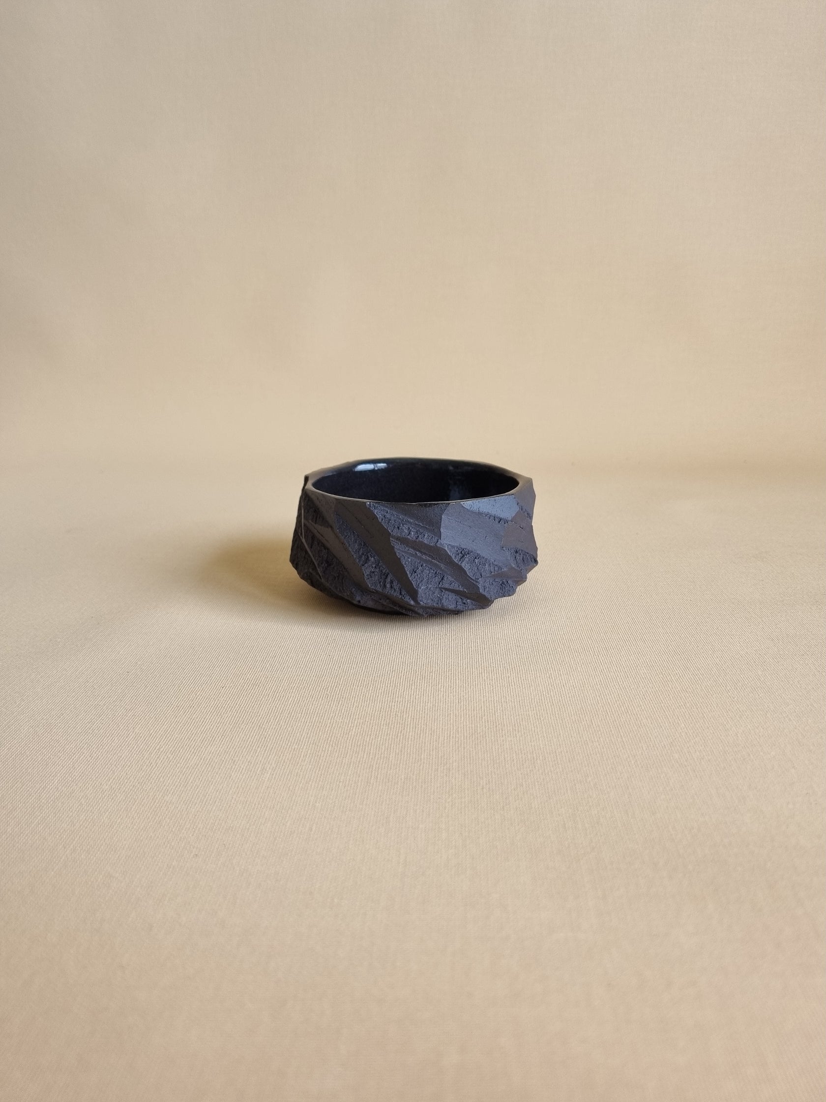 Kurinuki cup: Obsidian #12