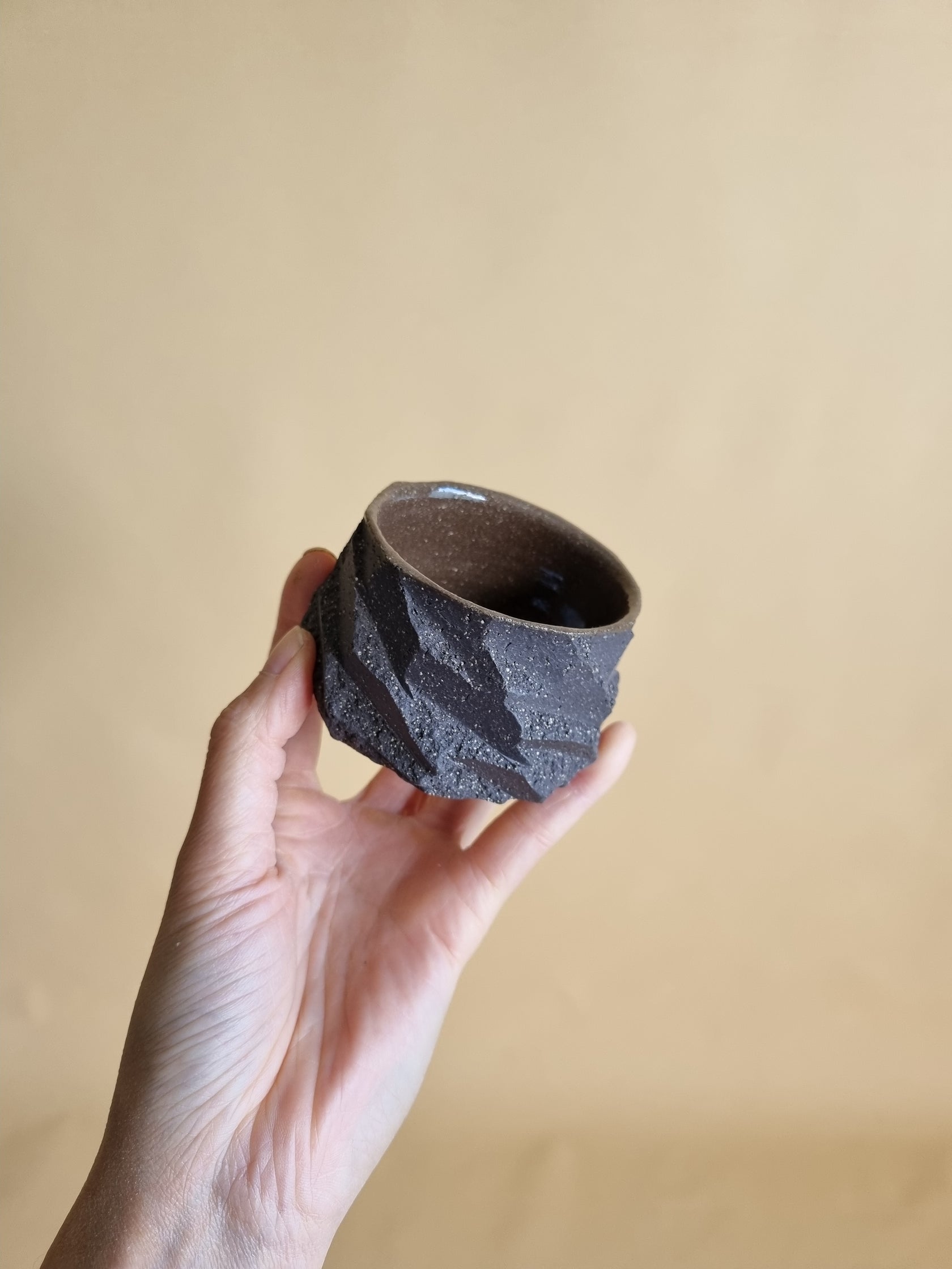 Kurinuki cup: Charcoal #07